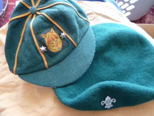Vintage Scouts Baret with Badge and Cubs Cap with badges (south African)