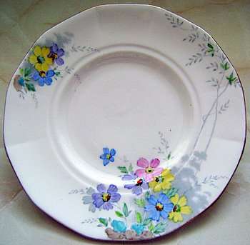 Tuscan  China  "Plant"  Handpainted  Teaplate Reg. No. 780986