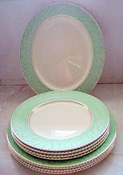 Art  Deco  "Burleigh  Ware"  Plate  Set  -   9  Pieces