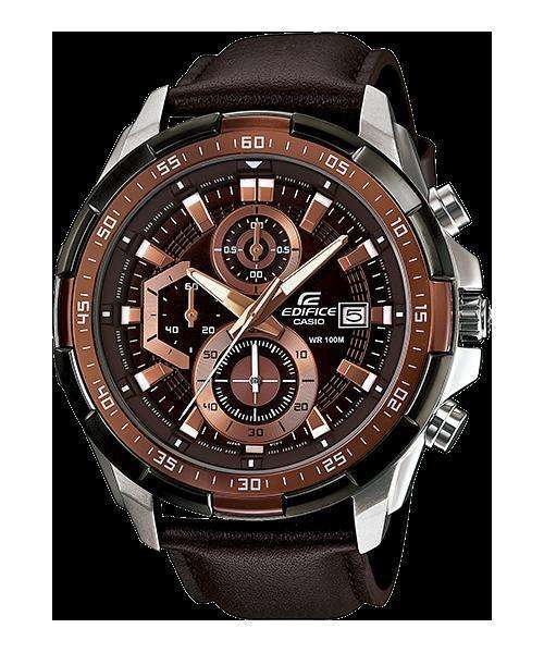 CASIO EDIFICE BROWN LEATHER BAND CHRONOGRAPH EFR-539L-5AVDF