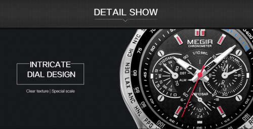 Megir Men's Watch Genuine Leather