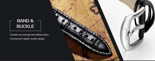 Megir Quartz Men Watch Genuine Leather