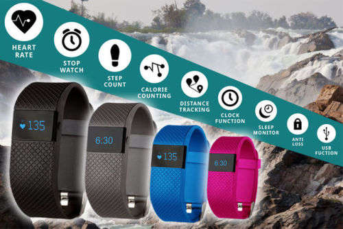 TW64S Fitness Tracker with Heartrate Monitor | Black