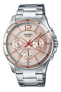 MEN'S CASIO STAINLESS STEEL ROSE GOLD WATCH #BRANDNEW#