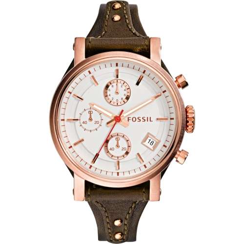 Fossil Ladies Brown Leather Chronograph Watch