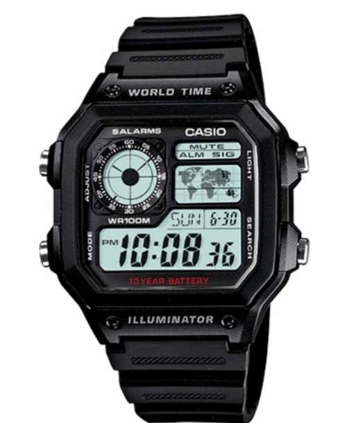 Casio "Royale" AE1200WH-1AV, Digital Watch - World time