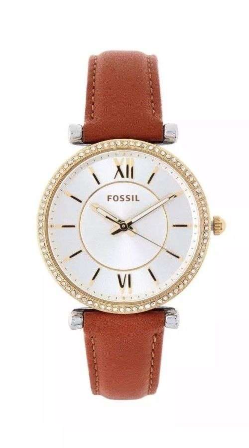 Fossil Ladies Carlie Brown Leather Watch ES4344 - LAST ONE