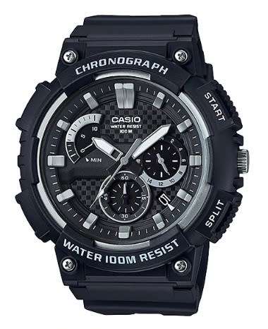 Casio Men's Quartz Chronograph Black Resin Band Watch MCW200H-1AV