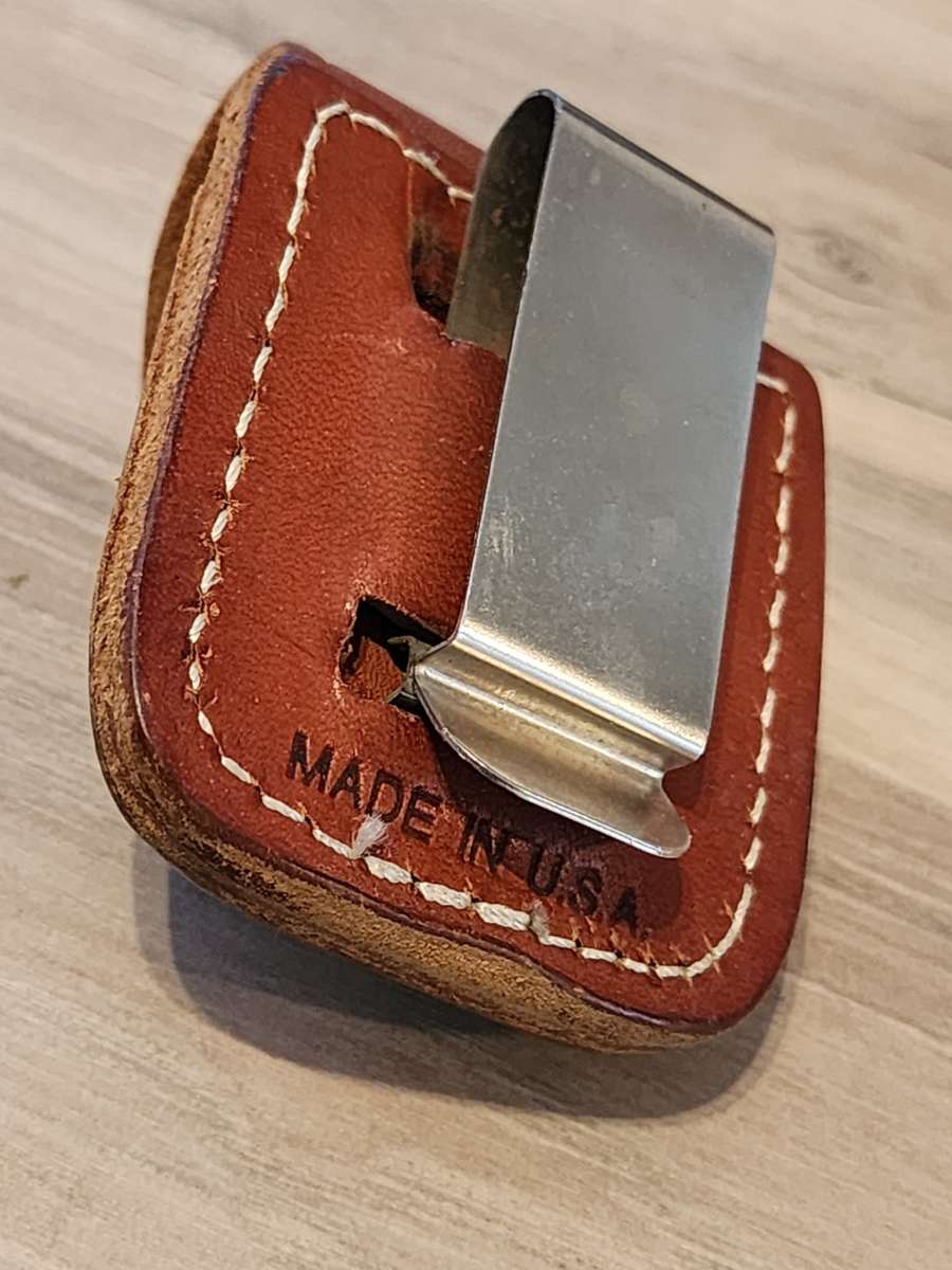 Zippo High Polish Brass Vintage With Slashes + Pouch