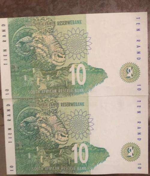 Tt Mboweni R10 notes in sequence