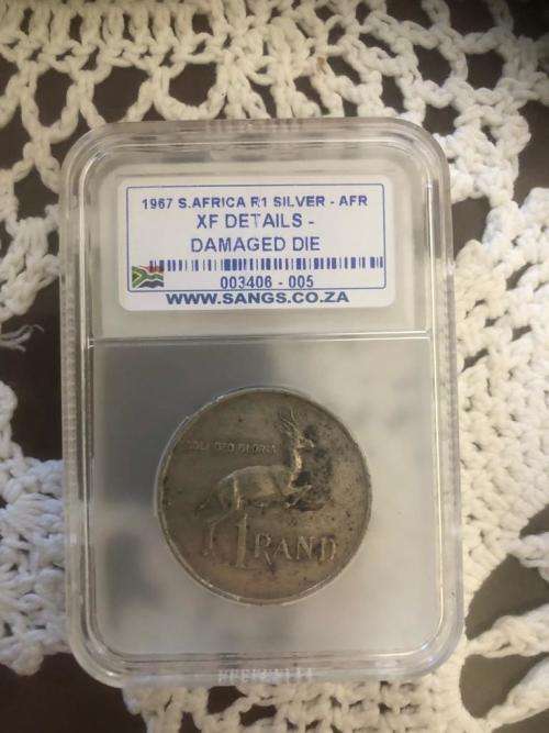 1967 R1 error coin damaged die