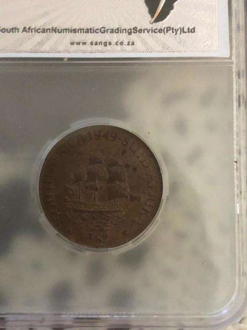 1949 1/2 penny error coin
