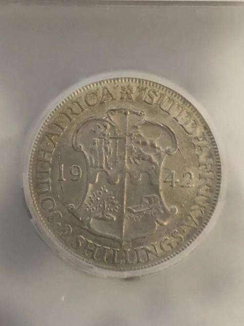 1942 2 shilling error coin cracked die both sides