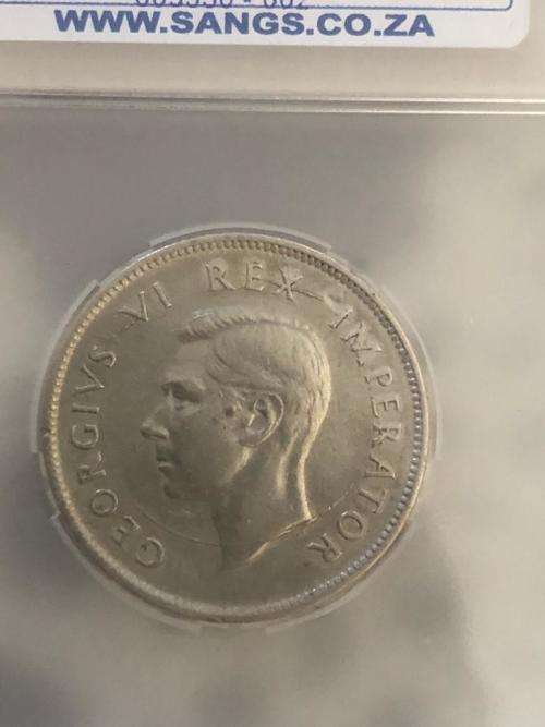 1942 2 shilling error coin cracked die both sides