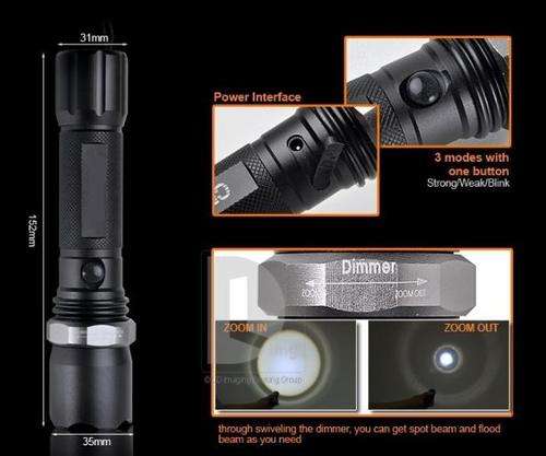 800Lm LED Rechargeable Flashlight Kit