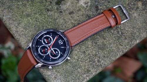 Huawei Smart Watch GT (46mm) -Titanium Grey Stainless Steel and Dark Green Strap