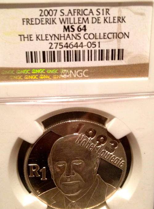 SILVER DE KLERK GRADED MS 64 - MINTAGE 882