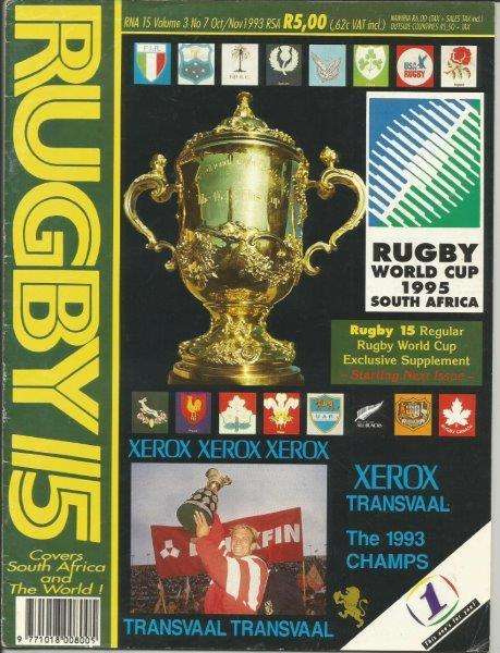 RUGBY 15 - WORLD CUP - OCTOBER 1993
