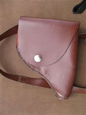 POLISHED LEATHER SMALL FIREARM HOLSTER WITH BELT