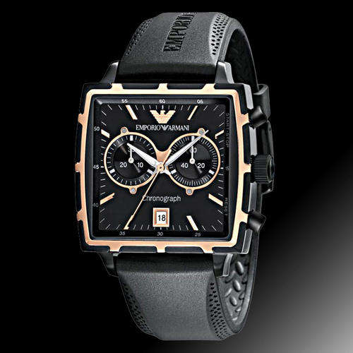 Emporio Armani Sportivo Chronograph Rubber Strap Watch AR0595