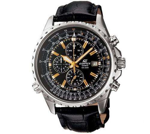 Casio Edifice EF-527L-1AV Leather Aviator Chronograph