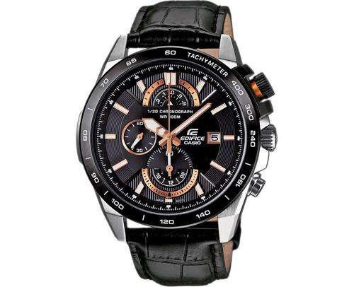 Casio Edifice EFR-520L-1AV Leather Aviator Chronograph