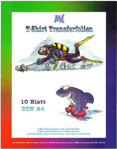 T-Shirt Transfer Paper for Inkjet Printer, DIN A4, 10 sheets