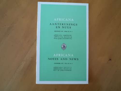 Africana Notes and News: Reisverhaal van R.H. Faul [R50.00 posgeld ekstra]