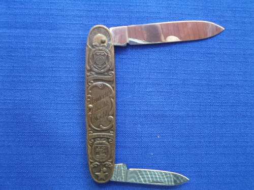 Pocket Knife: Eendracht maakt Macht. Pres. Paul Kruger and Gen. De Wet