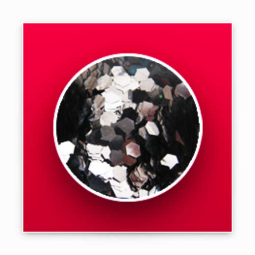 Silver Nail Art Hexagon Glitter