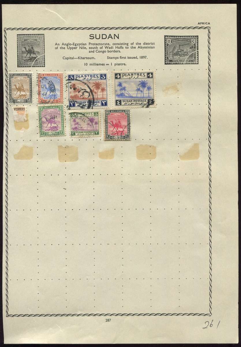 Sudan - 7 Stamp Mounted On Old Album Page
