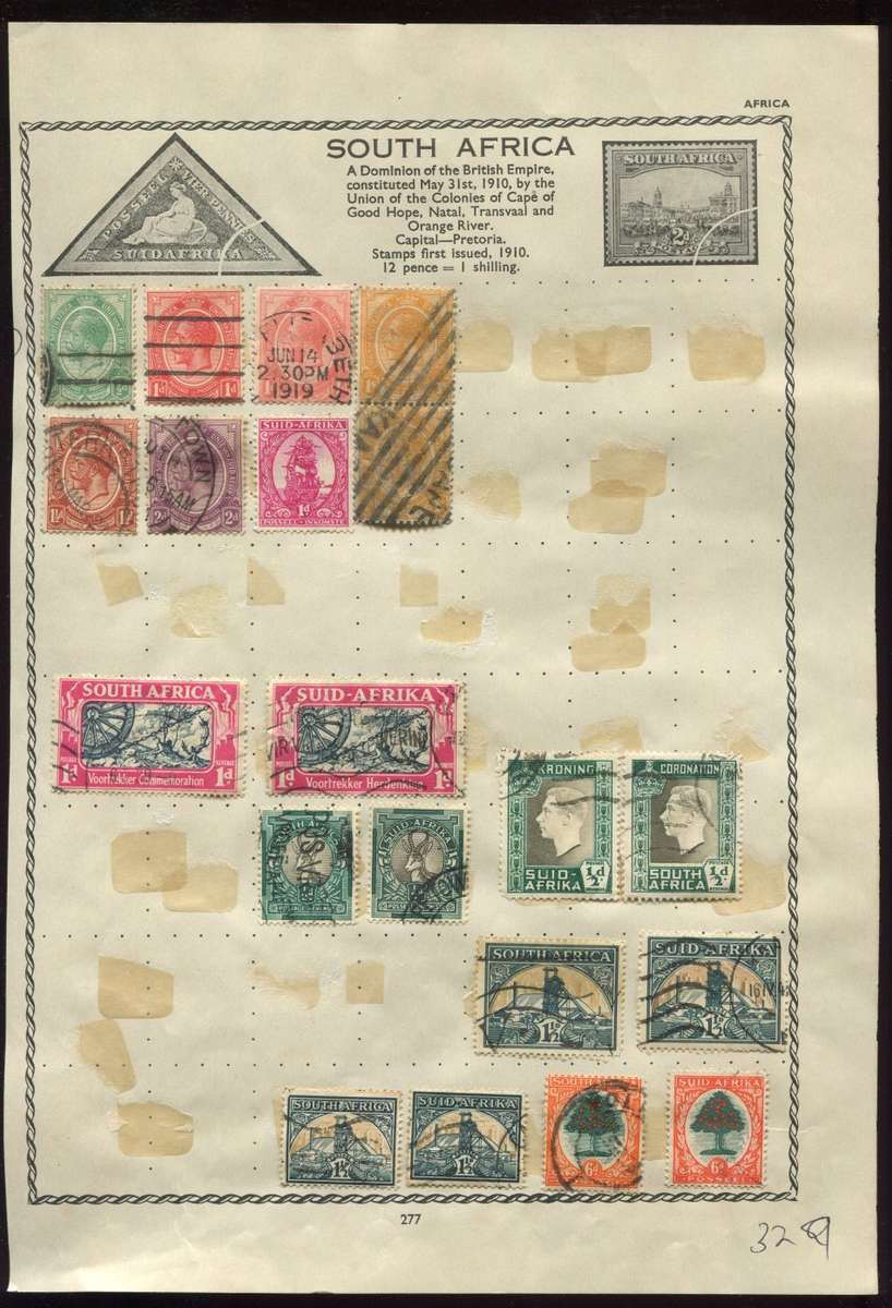 Union of SA - 20 Stamp Mounted On Old Album Page