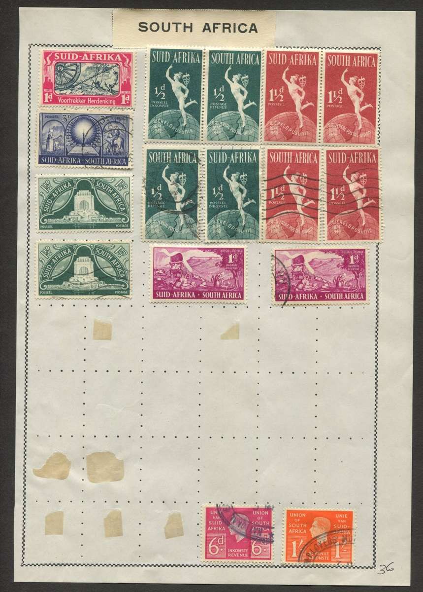 Union of SA - 16 Stamp Mounted On Old Album Page