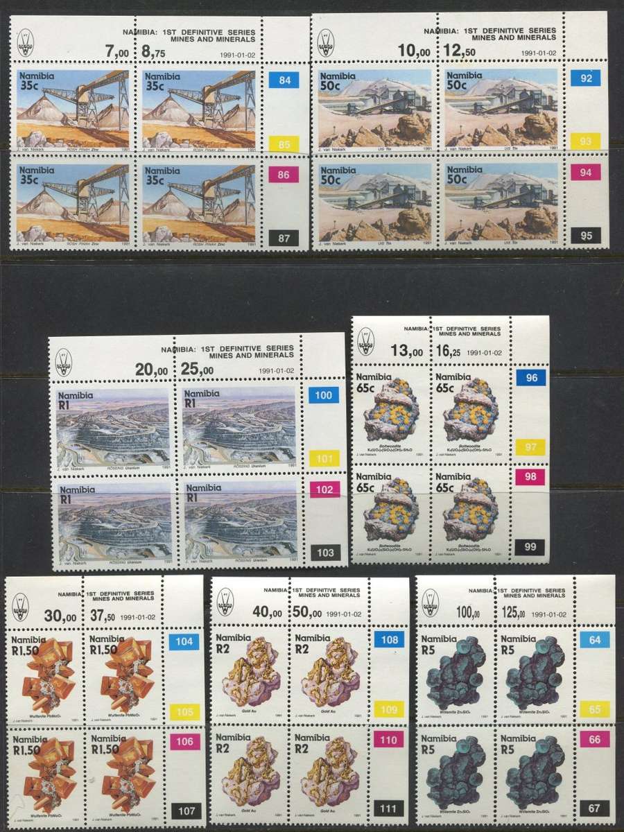 Namibia - 8 Control Blocks of 4 - MNH
