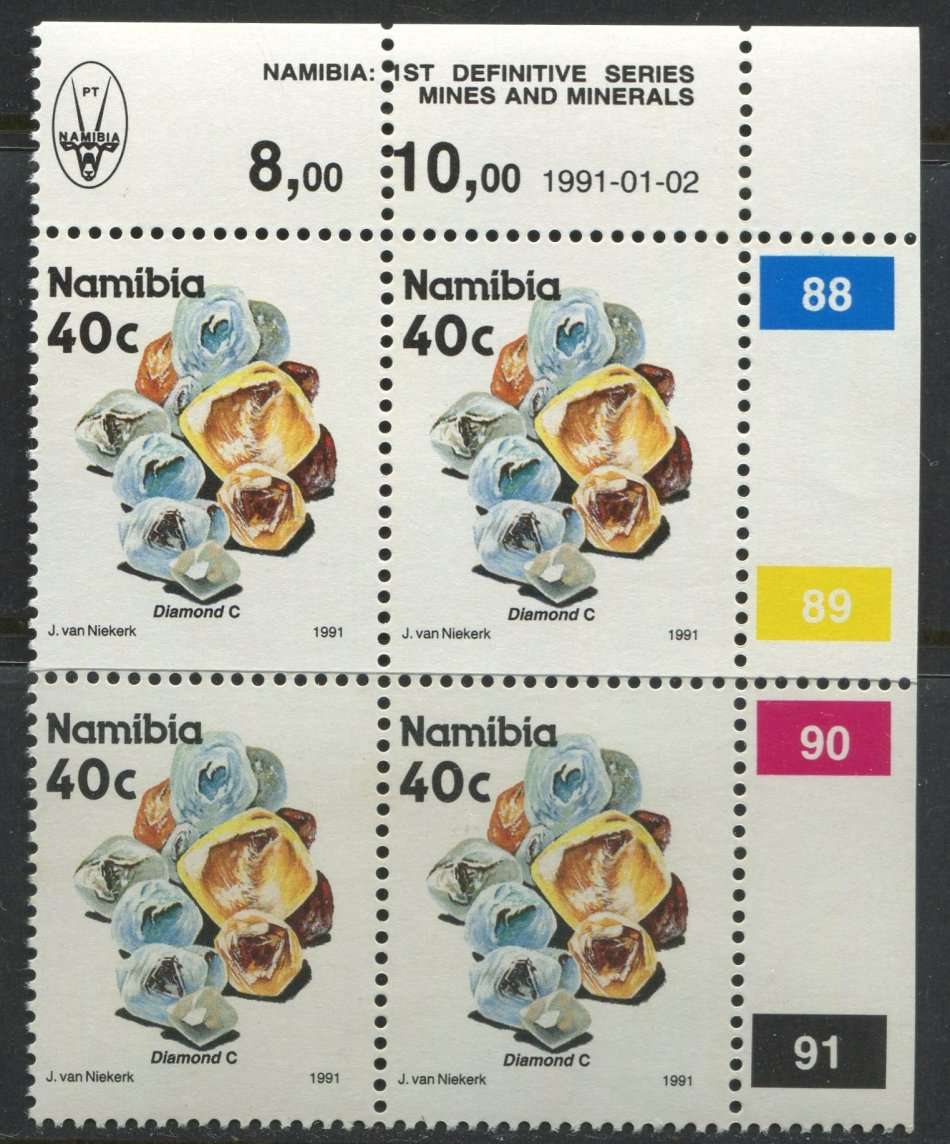 Namibia - 8 Control Blocks of 4 - MNH