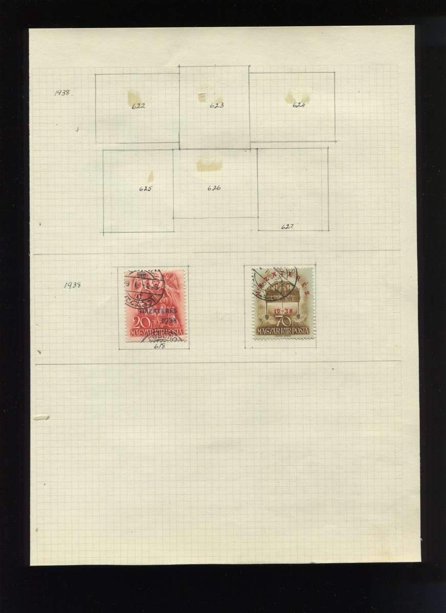 Hungary  - 2 Stamps Mounted On Old Album Page