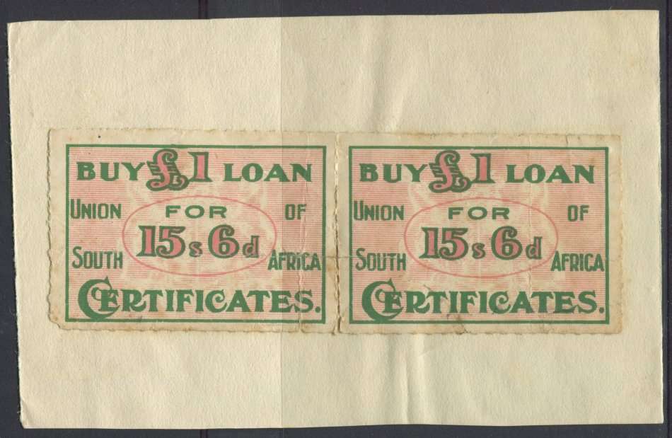 Union of SA - Buy Union 1 Pound Certificates  - Cinderellas - MM - Some toning, separation and bends