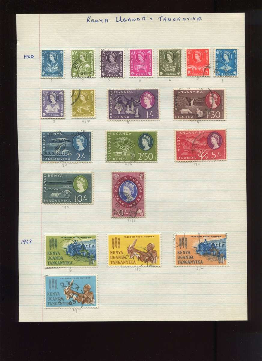 KUT - 20 Stamps Mounted on Old Album Page