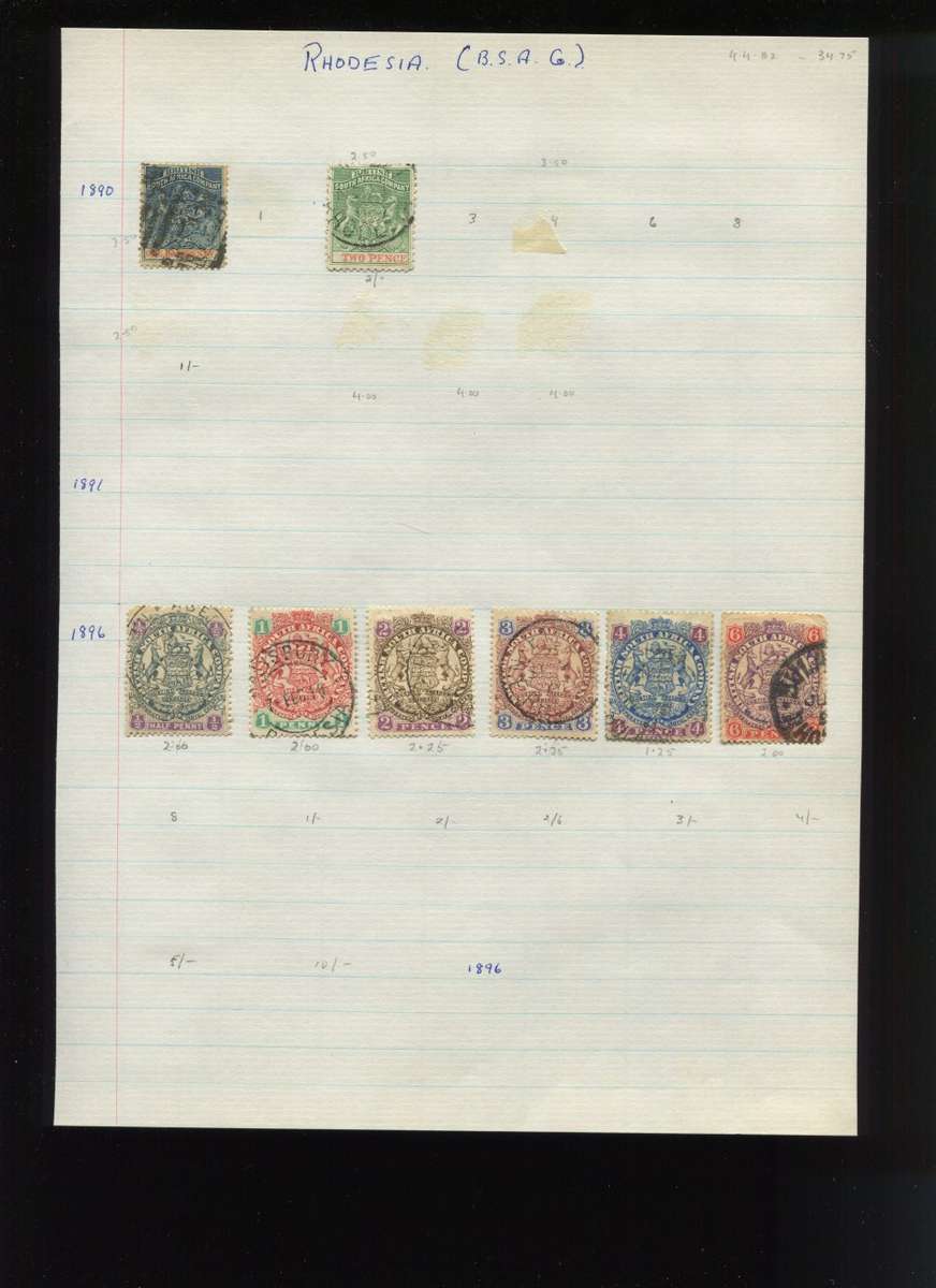 BSAC - 8 Stamps Mounted on Old Album Page