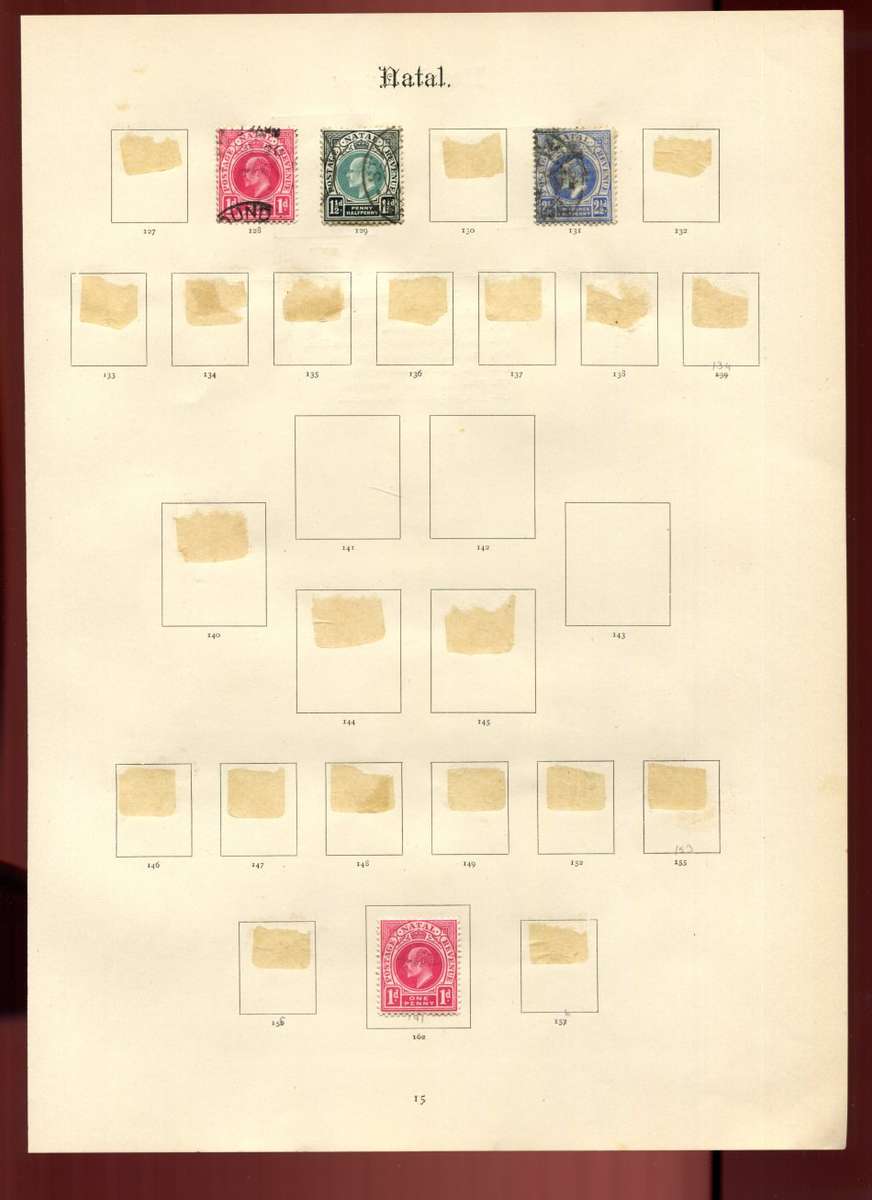 Natal - 4 Stamps on Old Album Page