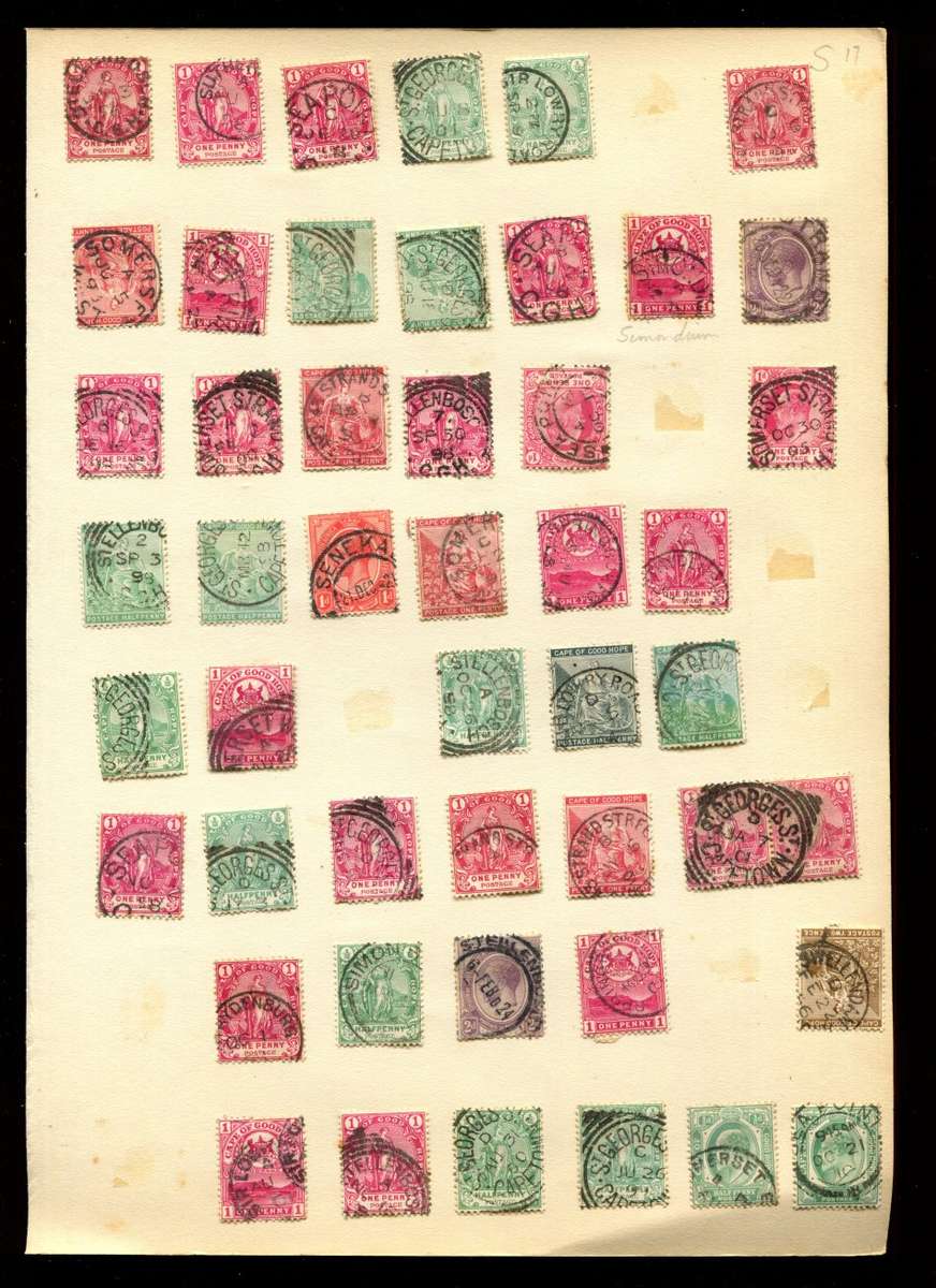 Early South Africa  -  48 Stamps on Old Album Page
