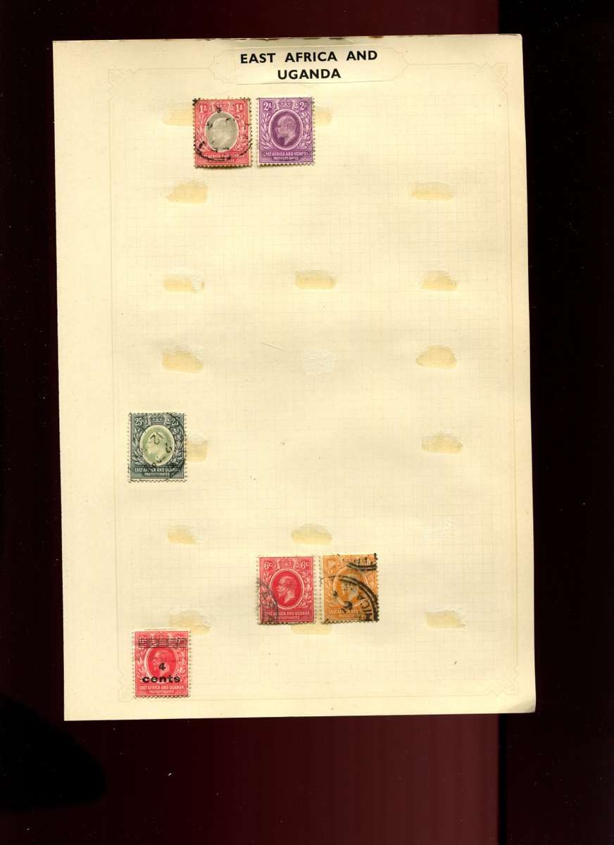 KUT - 6 Stamps Mounted on Old Album Page