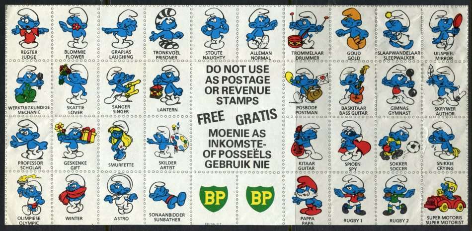 RSA - Complete Sheet - Smurfs - Cinderellas - MM - Some Creasing