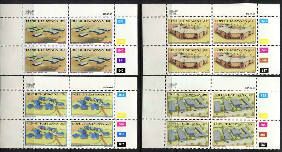 Bophuthatswana - Set of 4 Control Blocks of 4 - 1987 - MNH