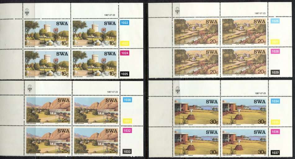 SWA - Set of 4 Control Blocks of 4 - 1987 - MNH