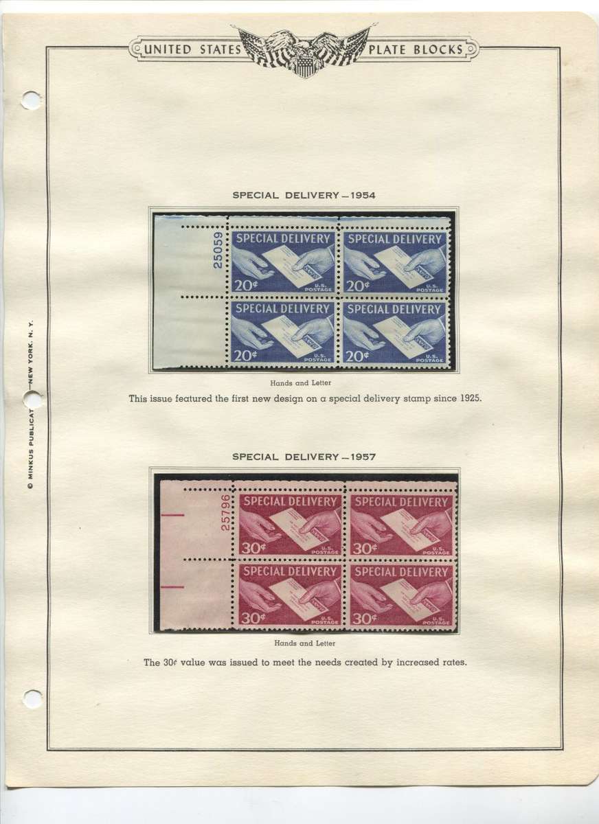 USA - 312 Plate Blocks in 2 Albums - From the 1930's to 1961 - Not complete - Mint - All Different