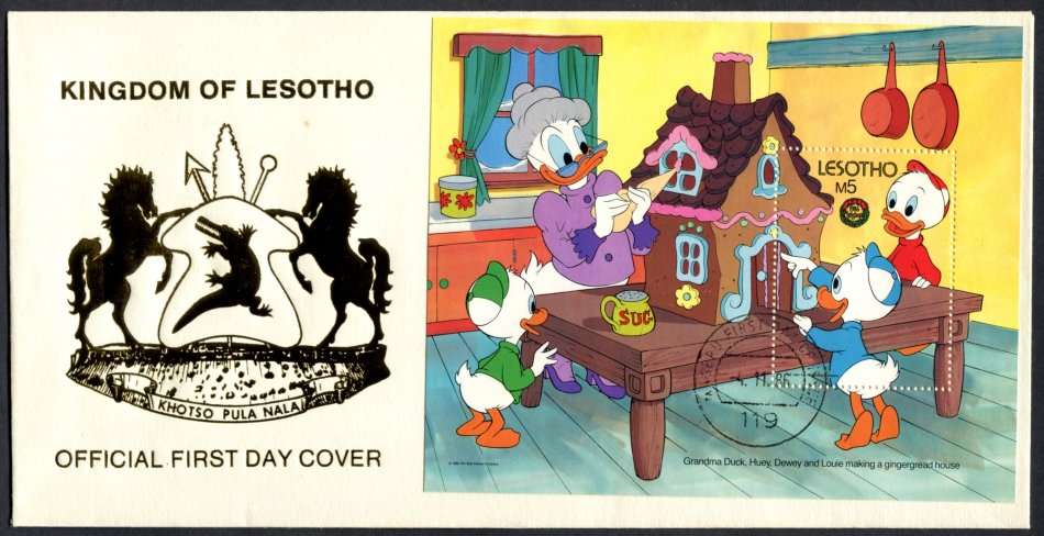 Lesotho  - 1 x Miniature Sheet  FDC - 1986