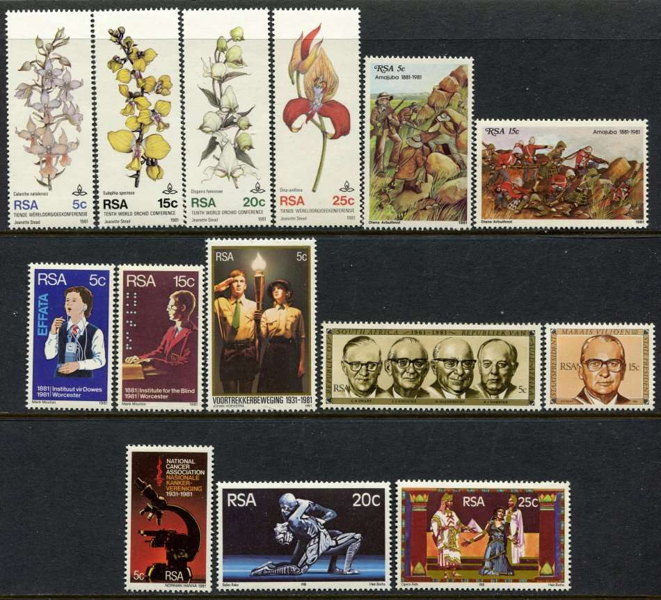 RSA - 14 Stamps of 1981 - MNH