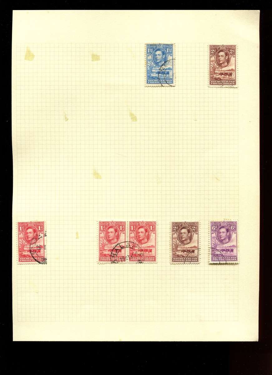 Bechuanaland - 7 Stamps Mounted On Old Album Page