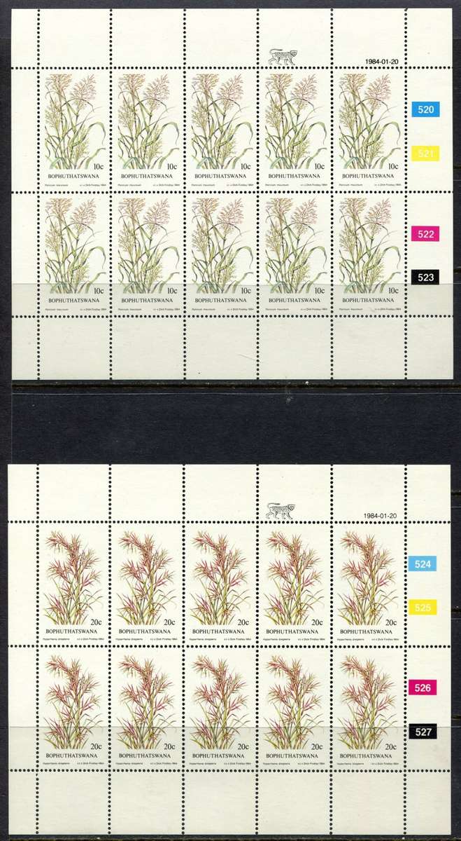 Bophuthatswana - Set of 4 Complete Sheets of 10 - 1984 - MNH